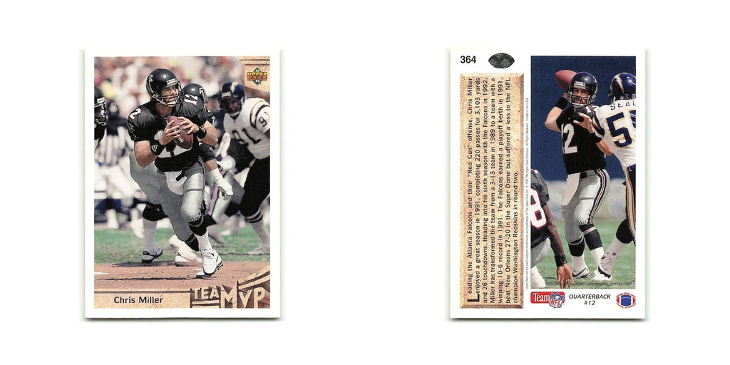 Chris Miller 1992 Upper Deck #364 Atlanta Falcons Football Card NM