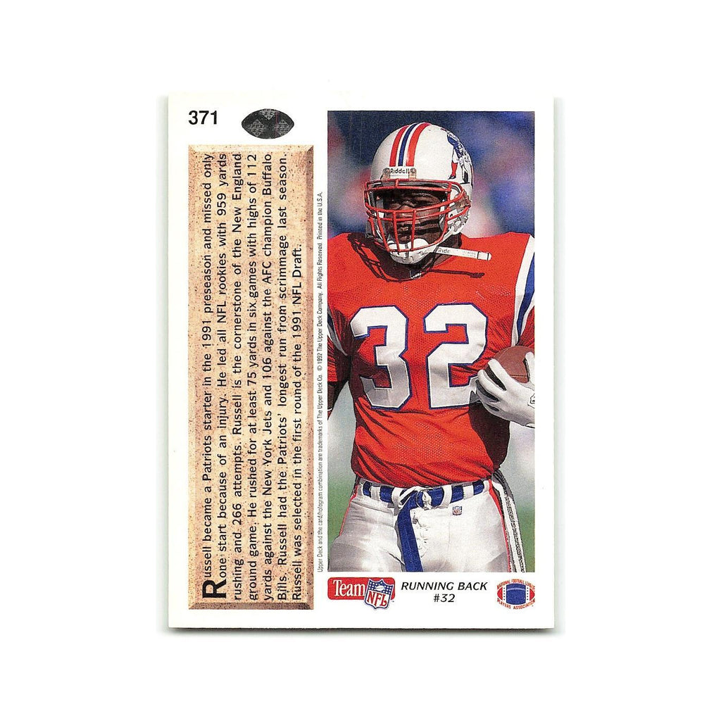 Leonard Russell 1992 Upper Deck #371 New England Patriots Football Card NM