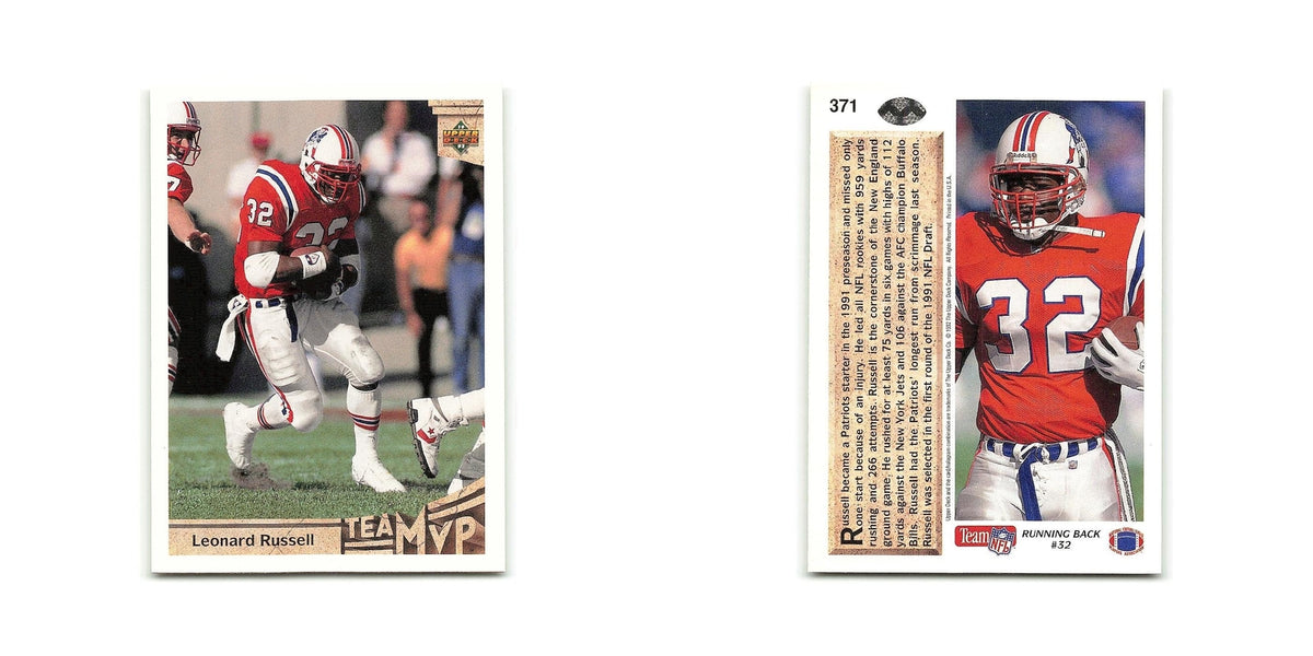 Leonard Russell 1992 Upper Deck #371 New England Patriots Football Card NM