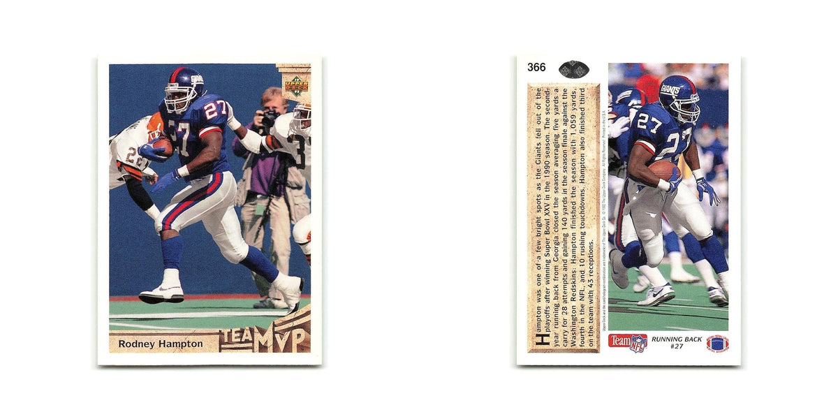 Rodney Hampton 1992 Upper Deck #366 New York Giants Football Card NM