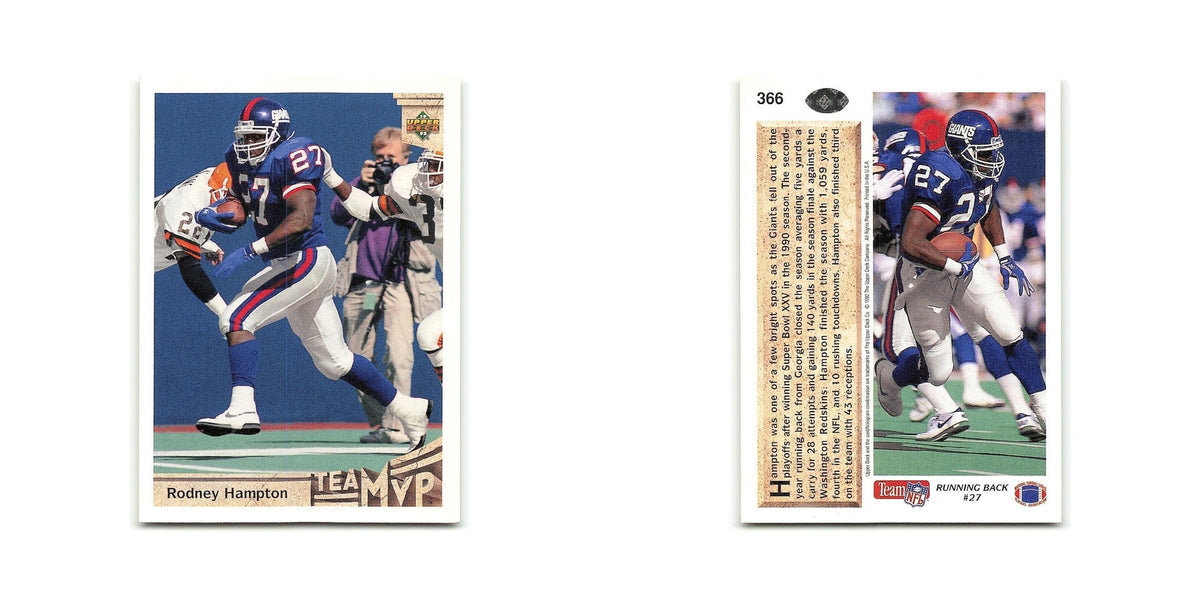 Rodney Hampton 1992 Upper Deck #366 New York Giants Football Card NM