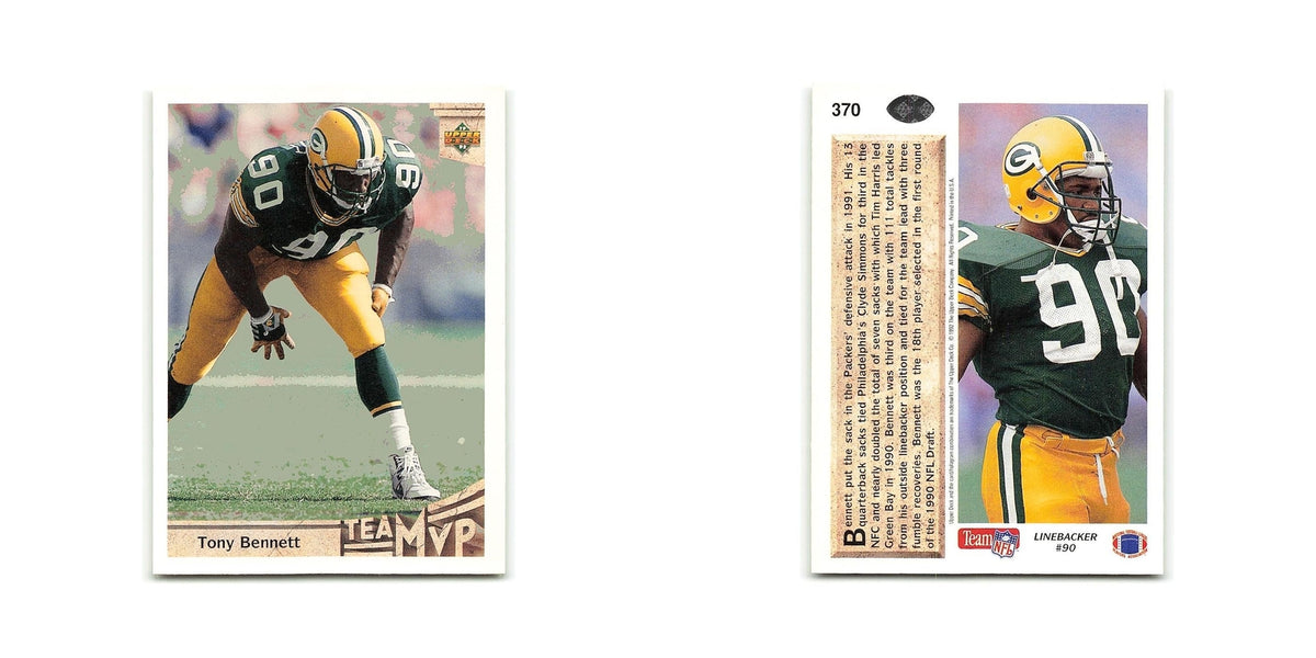 Tony Bennett 1992 Upper Deck #370 Green Bay Packers Football Card NM