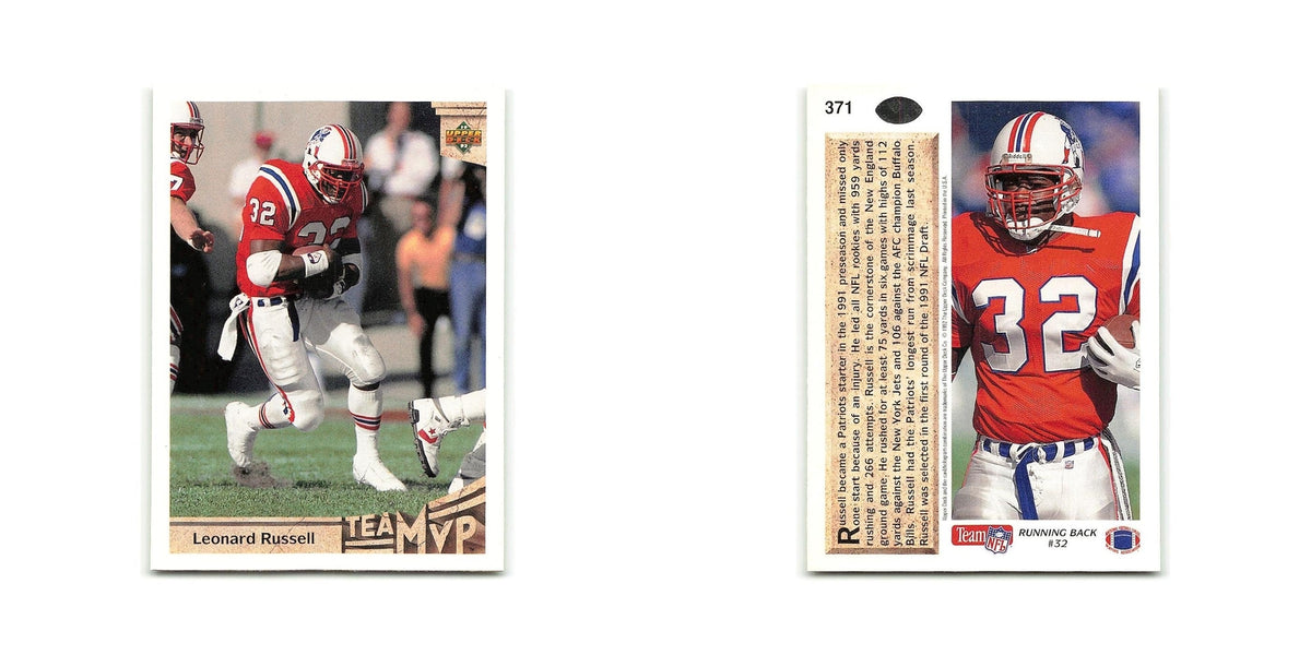 Leonard Russell 1992 Upper Deck #371 New England Patriots Football Card NM