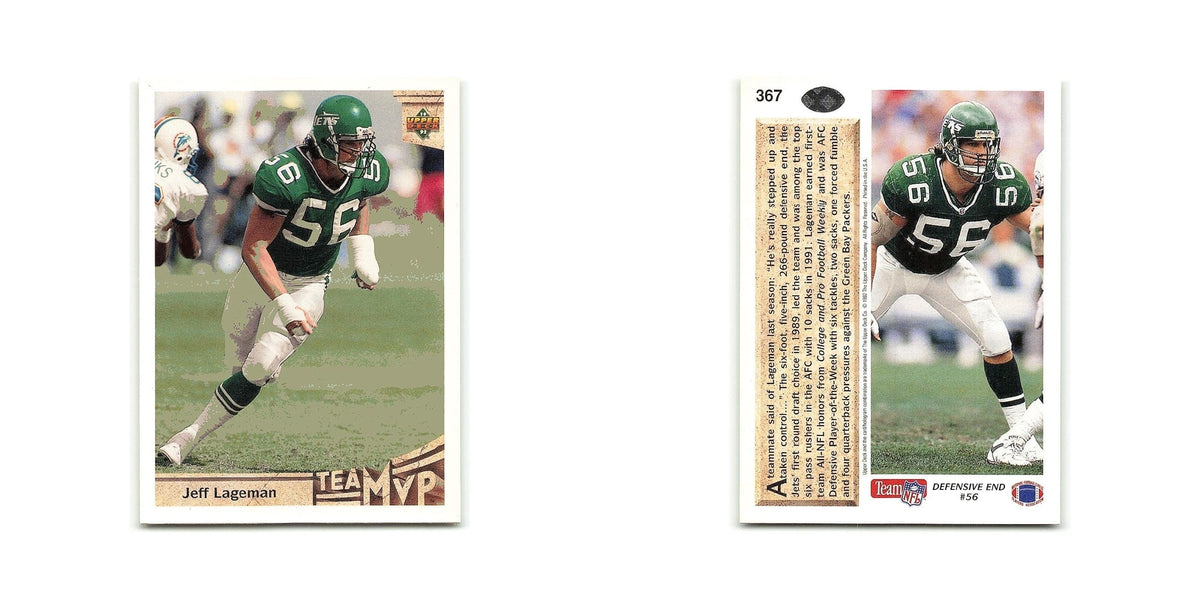 Jeff Lageman 1992 Upper Deck #367 New York Jets Football Card NM