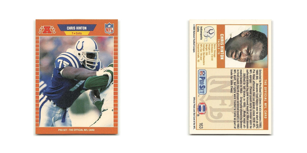 Chris Hinton 1989 Pro Set #163 Indianapolis Colts Football Card NM
