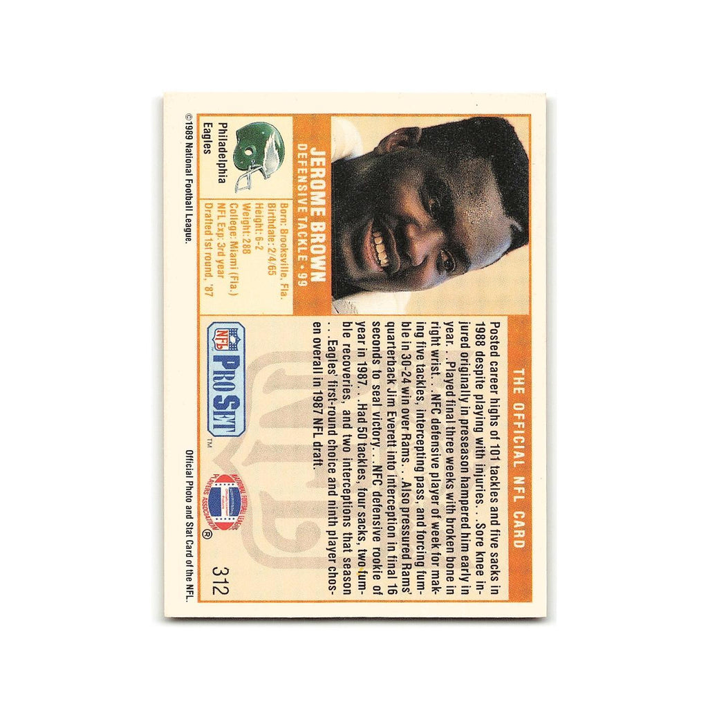 Jerome Brown 1989 Pro Set #312 Philadelphia Eagles Football Card NM