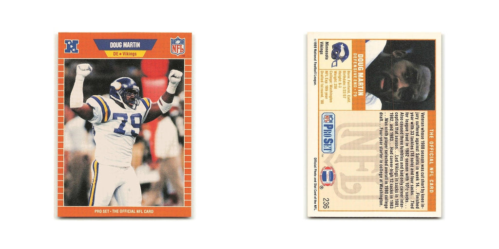 Doug Martin 1989 Pro Set #236 Minnesota Vikings Football Card NM