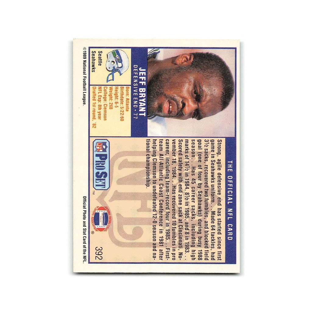 Jeff Bryant 1989 Pro Set #392 Seattle Seahawks Football Card NM