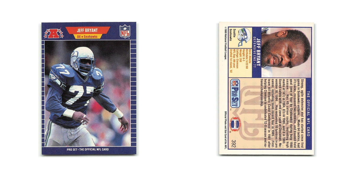 Jeff Bryant 1989 Pro Set #392 Seattle Seahawks Football Card NM