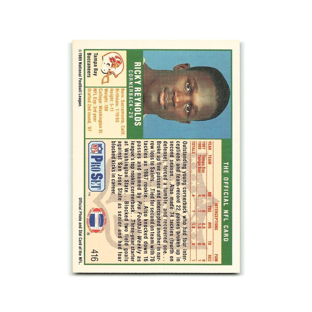 Ricky Reynolds 1989 Pro Set #416 Tampa Bay Buccaneers Football Card NM