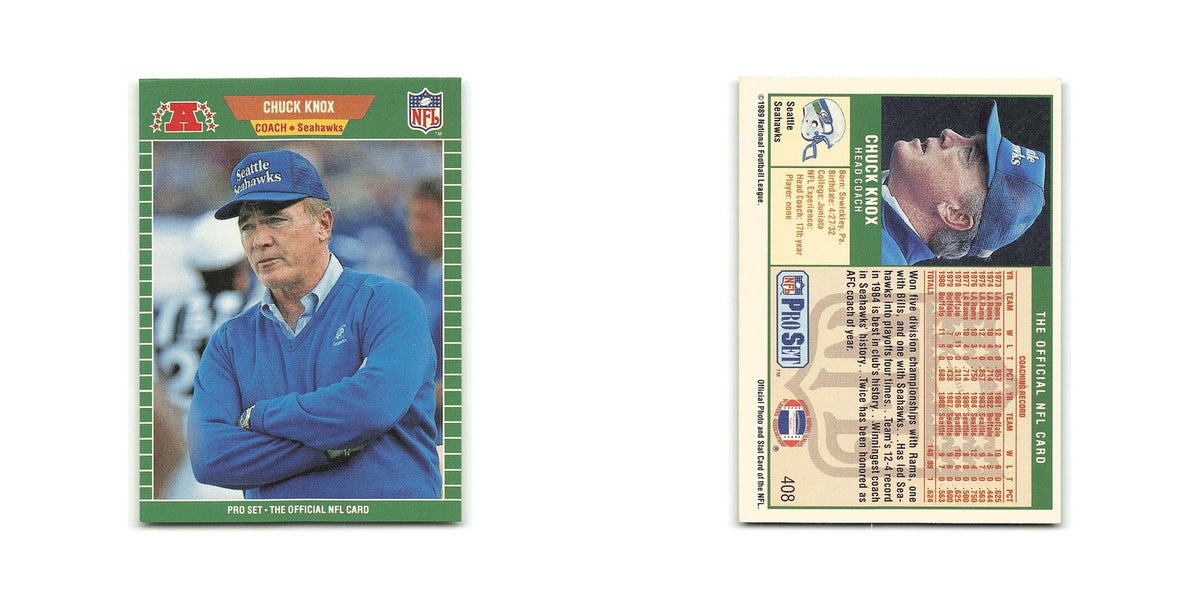 Chuck Knox 1989 Pro Set #408 Seattle Seahawks Football Card NM