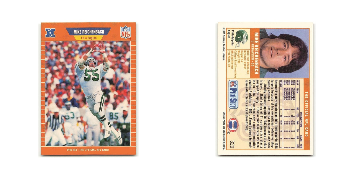 Mike Reichenbach 1989 Pro Set #320 Philadelphia Eagles Football Card NM