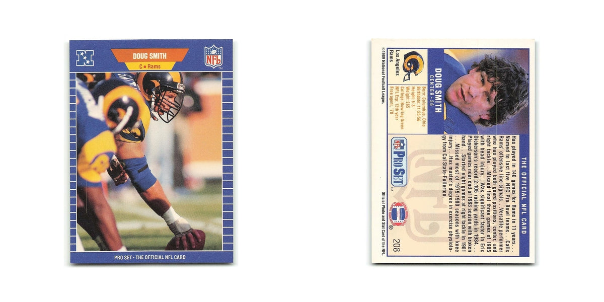 Doug Smith 1989 Pro Set #208 Los Angeles Rams Football Card NM