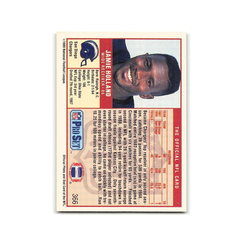 Jamie Holland 1989 Pro Set #366 San Diego Chargers Football Card NM
