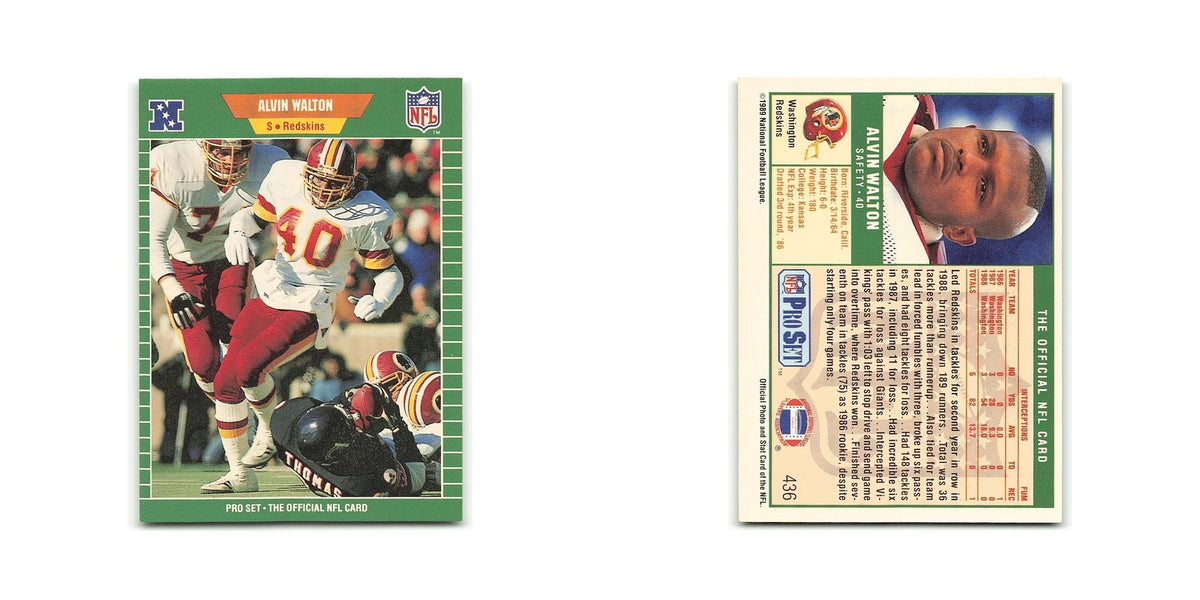 Alvin Walton 1989 Pro Set #436 Washington Redskins Football Card NM
