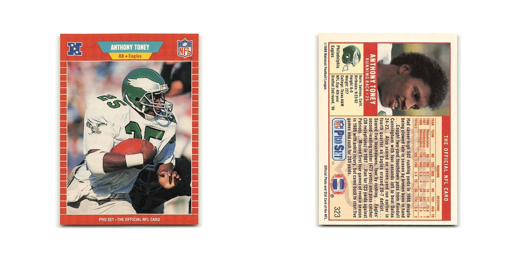 Anthony Toney 1989 Pro Set #323 Philadelphia Eagles Football Card NM