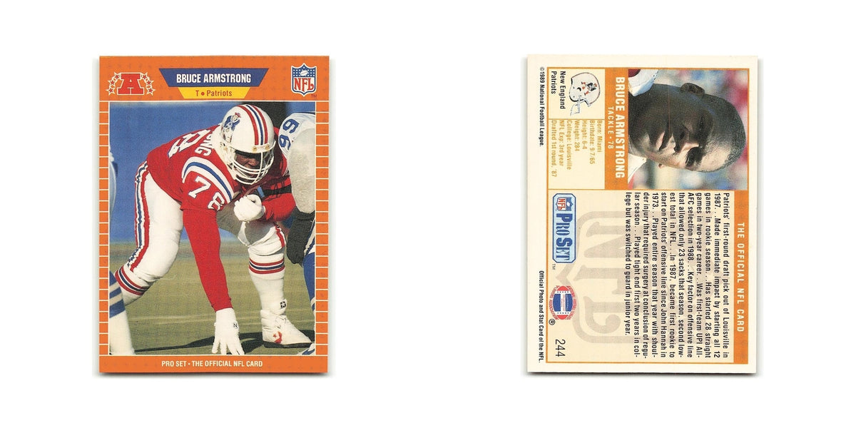 Bruce Armstrong 1989 Pro Set #244 New England Patriots Football Card NM
