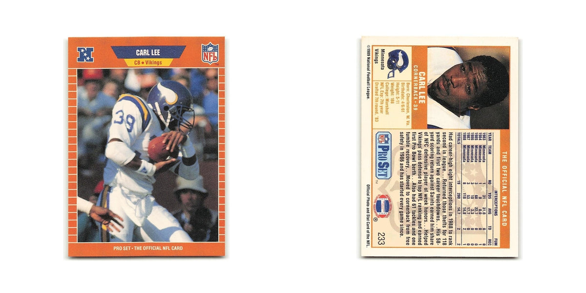 Carl Lee 1989 Pro Set #233 Minnesota Vikings Football Card NM