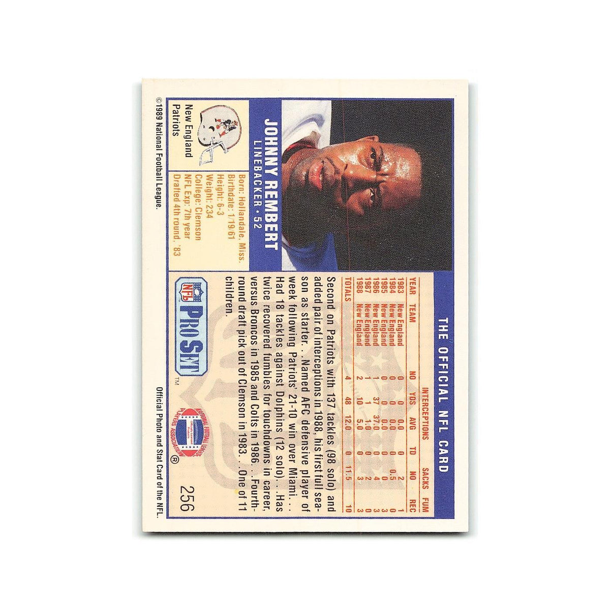 Ronnie Harmon 1989 Pro Set #20 Buffalo Bills Football Card NM