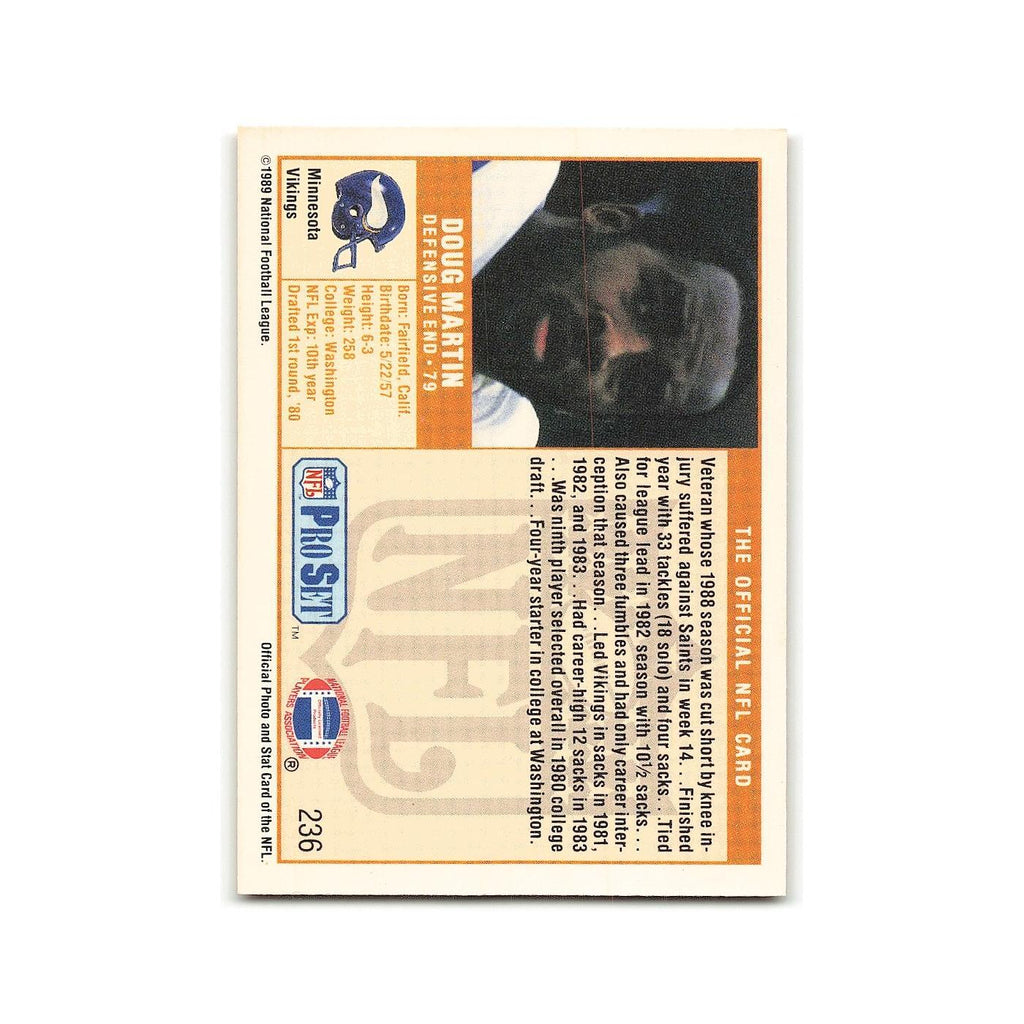 Doug Martin 1989 Pro Set #236 Minnesota Vikings Football Card NM