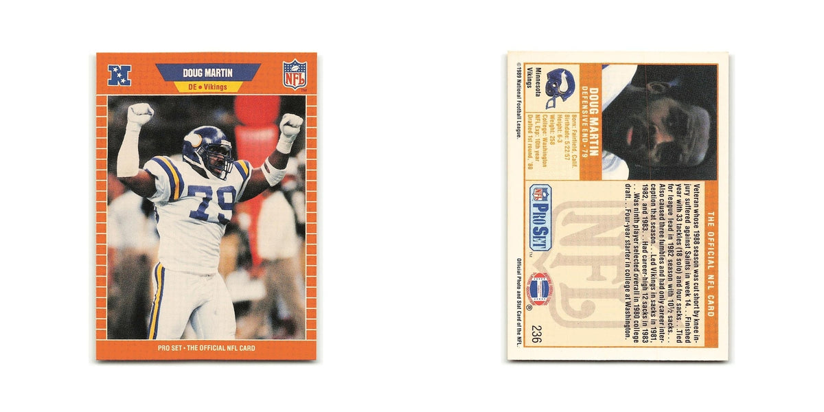 Doug Martin 1989 Pro Set #236 Minnesota Vikings Football Card NM