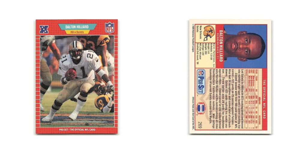 Dalton Hilliard 1989 Pro Set #269 New Orleans Saints Football Card NM