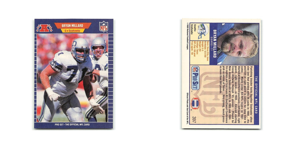 Bryan Millard 1989 Pro Set #397 Seattle Seahawks Football Card NM