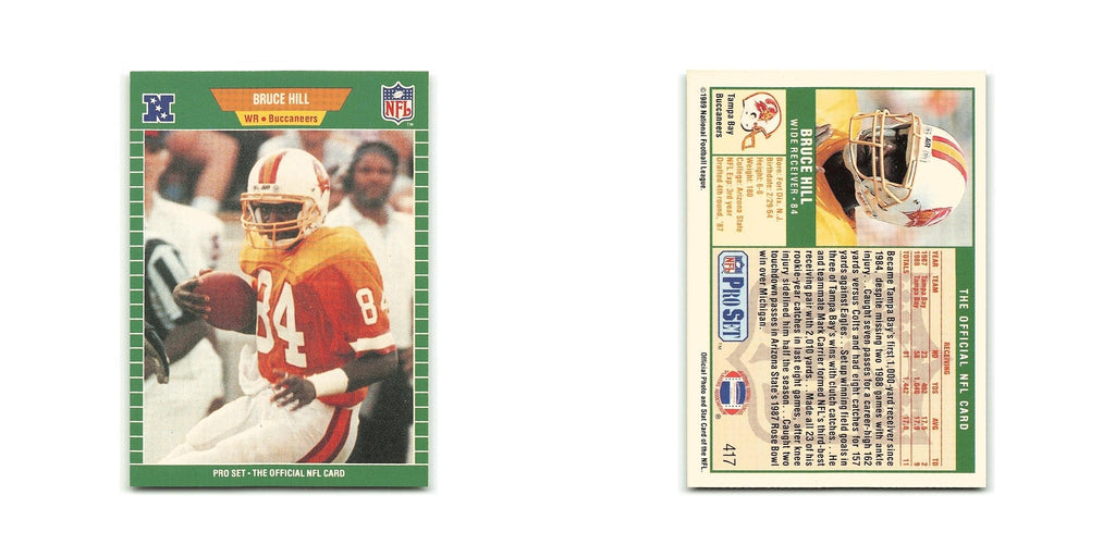 Bruce Hill 1989 Pro Set #417 Tampa Bay Buccaneers Football Card NM
