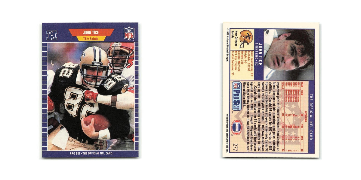 John Tice 1989 Pro Set #277 New Orleans Saints Football Card NM