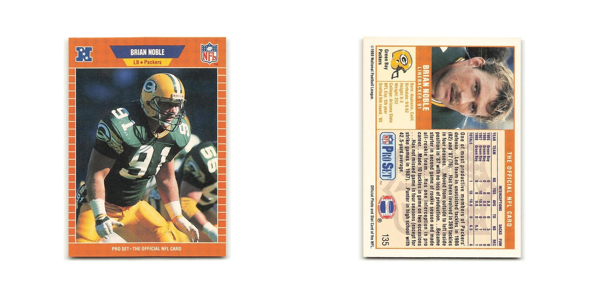 Brian Noble 1989 Pro Set #135 Green Bay Packers Football Card NM
