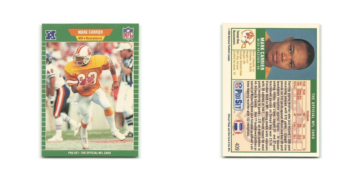 Mark Carrier 1989 Pro Set #409 Tampa Bay Buccaneers Football Card NM