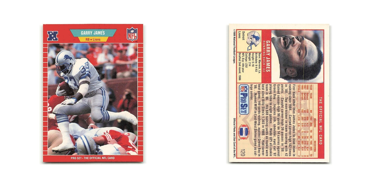 Garry James 1989 Pro Set #120 Detroit Lions Football Card NM