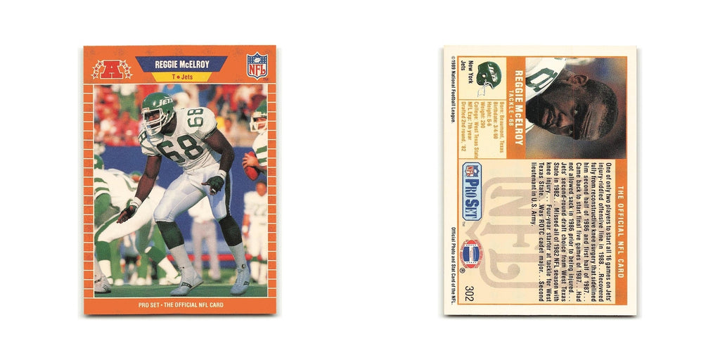 Reggie McElroy 1989 Pro Set #302 New York Jets Football Card NM