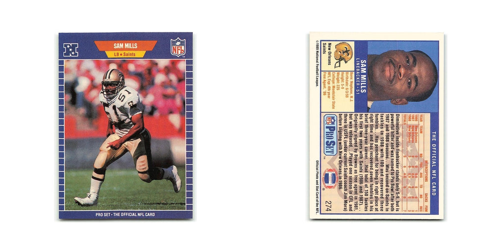 Sam Mills 1989 Pro Set #274 New Orleans Saints Football Card NM