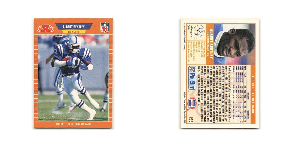 Albert Bentley 1989 Pro Set #155 Indianapolis Colts Football Card NM