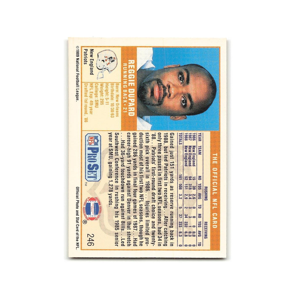 Reggie Dupard 1989 Pro Set #246 New England Patriots Football Card NM