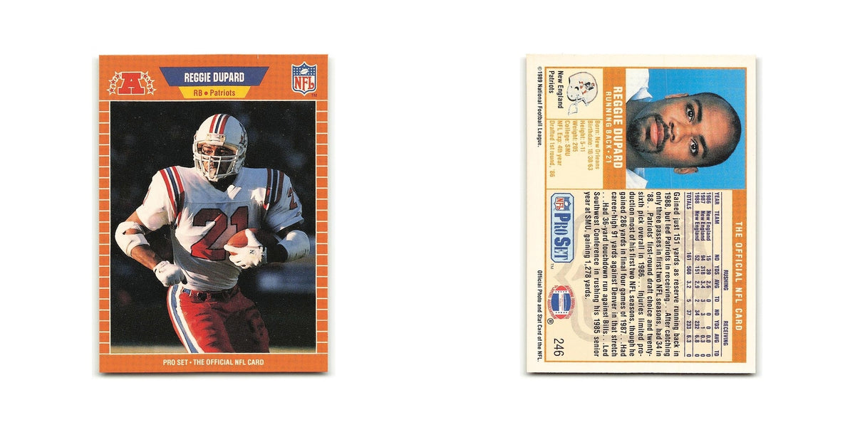 Reggie Dupard 1989 Pro Set #246 New England Patriots Football Card NM