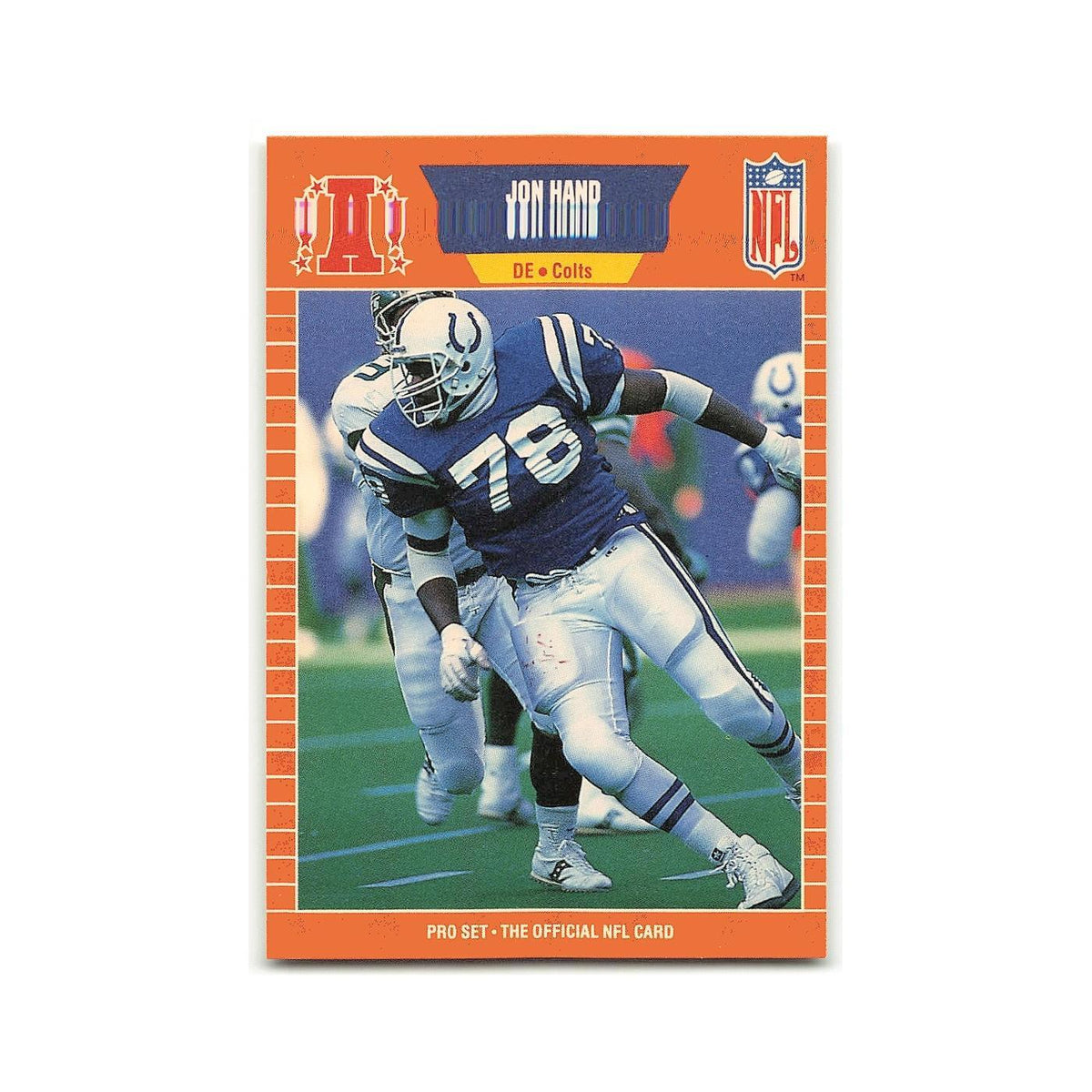 Jon Hand 1989 Pro Set #162 Indianapolis Colts Football Card NM