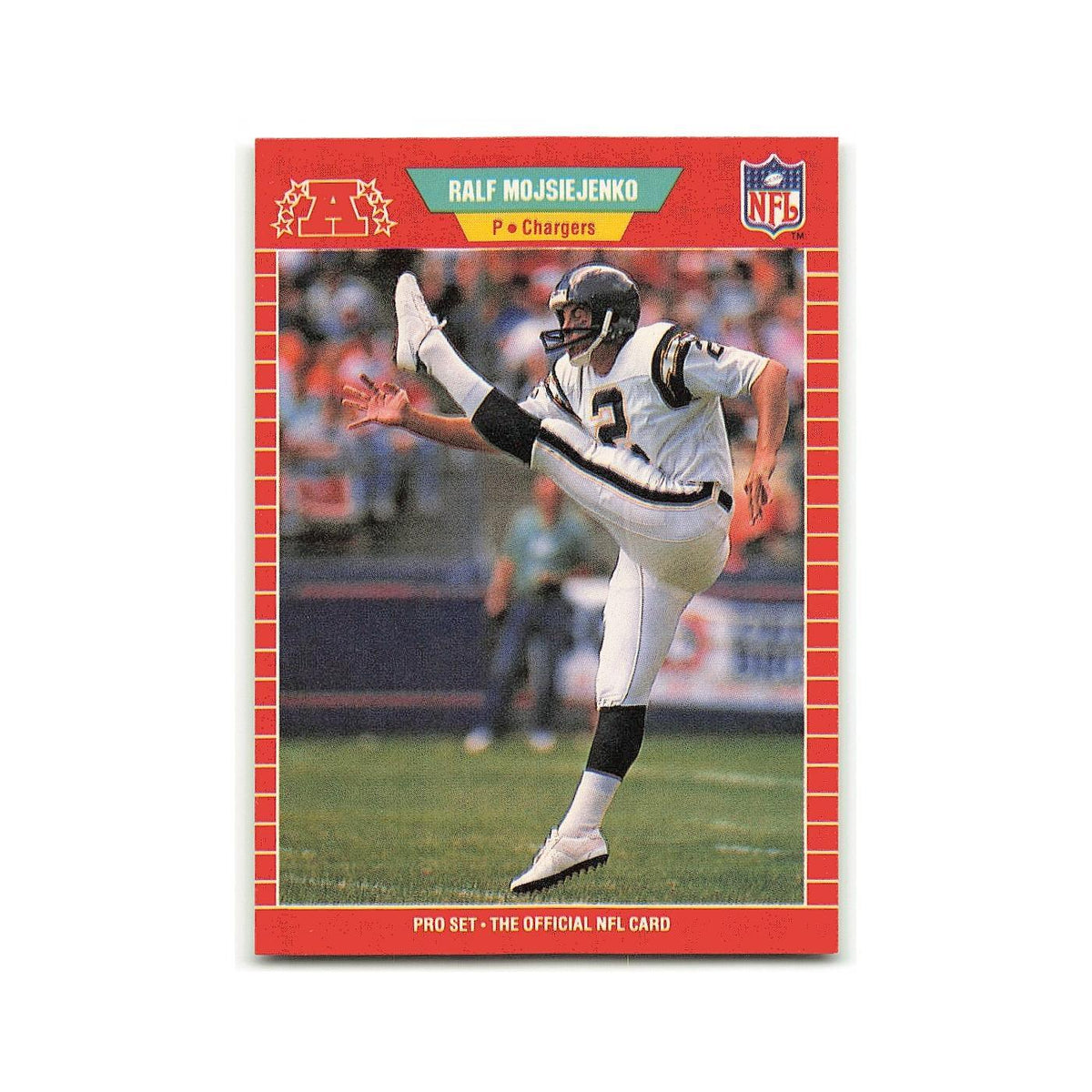 Ralf Mojsiejenko 1989 Pro Set #364 San Diego Chargers Football Card NM