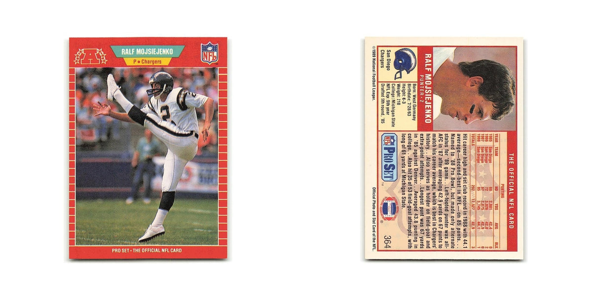 Ralf Mojsiejenko 1989 Pro Set #364 San Diego Chargers Football Card NM