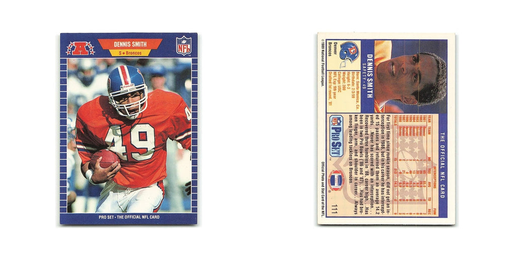 Dennis Smith 1989 Pro Set #111 Denver Broncos Football Card NM