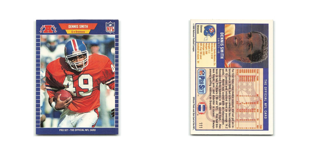 Dennis Smith 1989 Pro Set #111 Denver Broncos Football Card NM