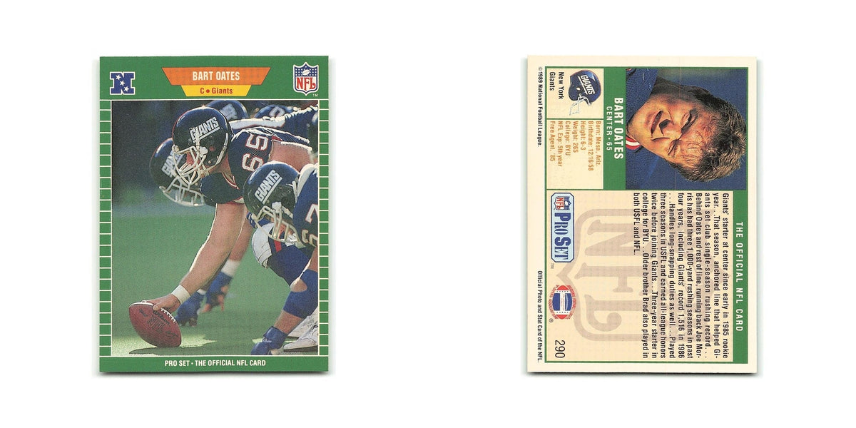 Bart Oates 1989 Pro Set #290 New York Giants Football Card NM