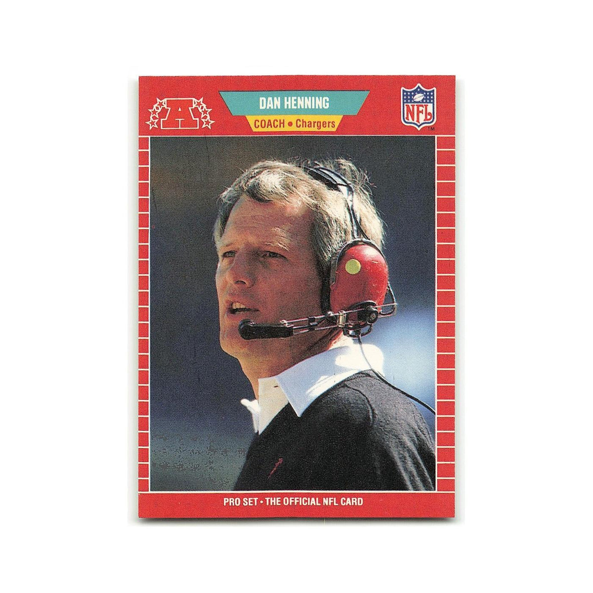 Dan Henning 1989 Pro Set #368 San Diego Chargers Football Card NM