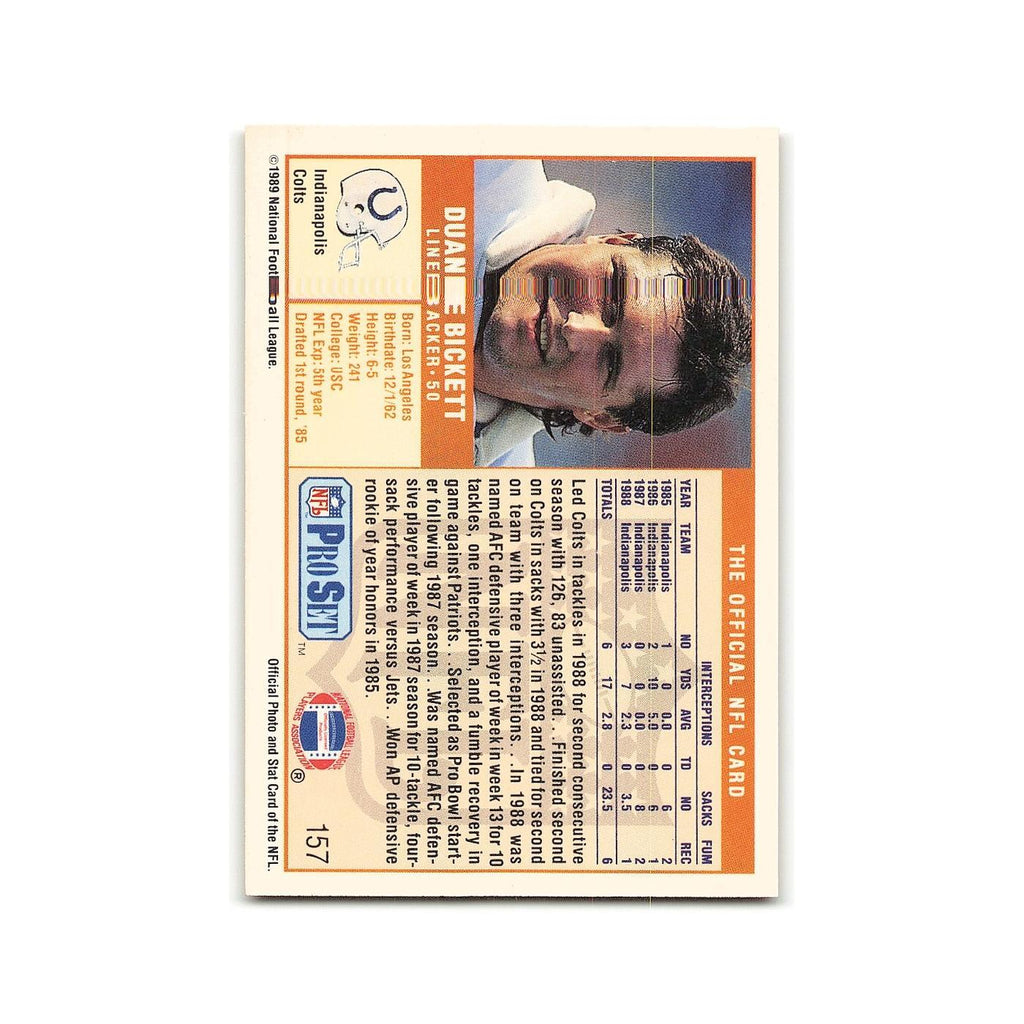 Duane Bickett 1989 Pro Set #157 Indianapolis Colts Football Card NM