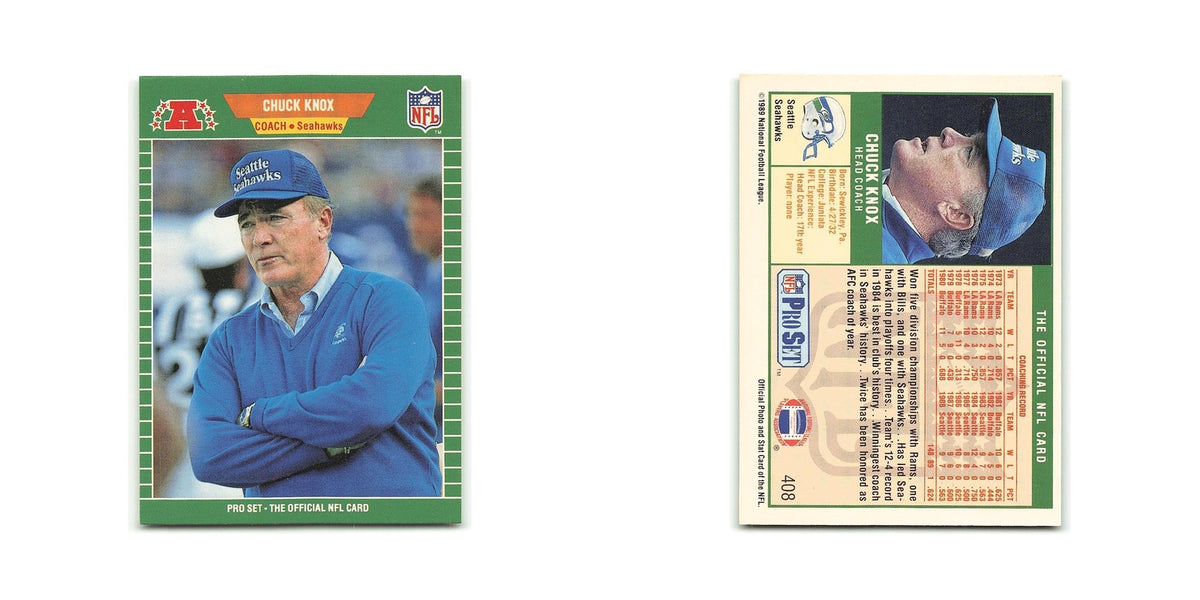 Chuck Knox 1989 Pro Set #408 Seattle Seahawks Football Card NM