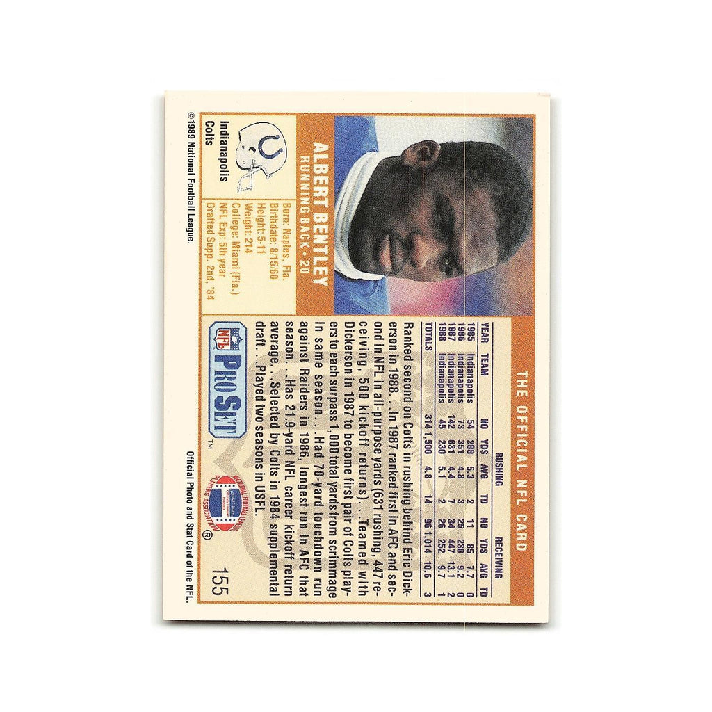 Albert Bentley 1989 Pro Set #155 Indianapolis Colts Football Card NM