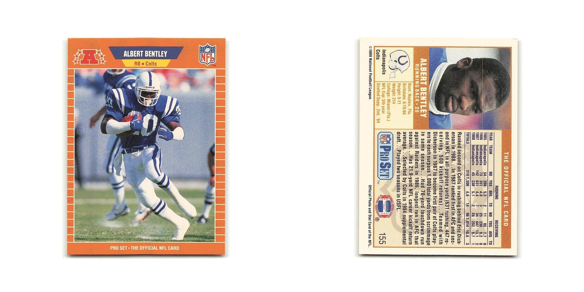 Albert Bentley 1989 Pro Set #155 Indianapolis Colts Football Card NM