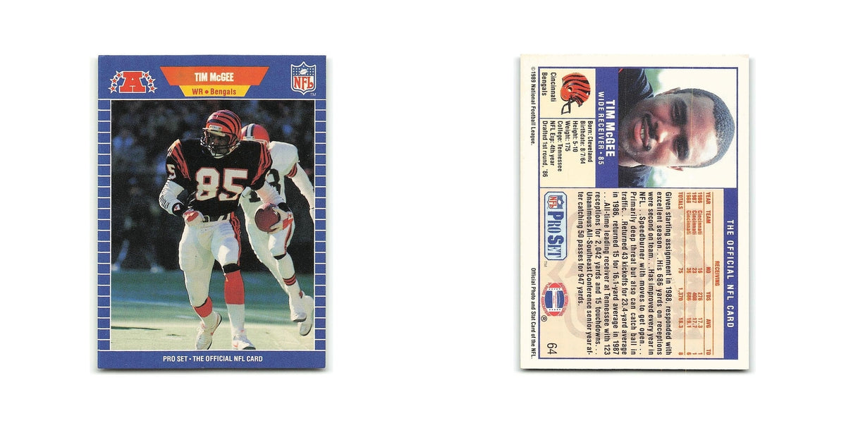 Tim McGee 1989 Pro Set #64 Cincinnati Bengals Football Card NM