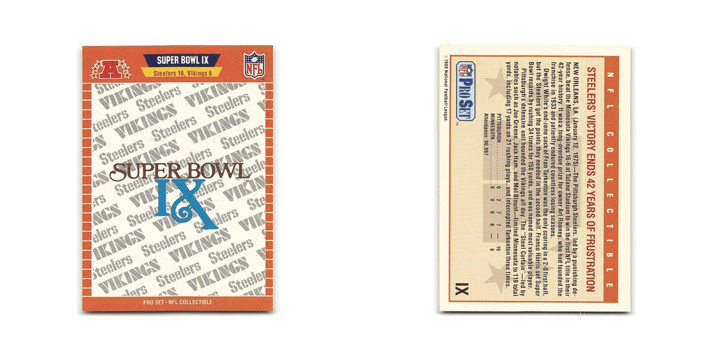 Super Bowl X 1989 Pro Set #IX Dallas Cowboys/Denver Broncos Football Card NM